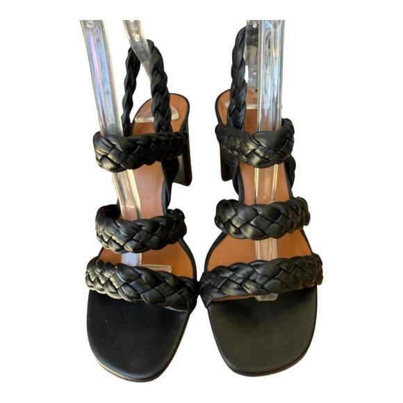 Me + Em Braided Leather Slingback Sandal Heel Women size 37 US 7 - Picture 3 of 7